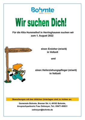 Plakat Stellenausschreibung Hummelhof
